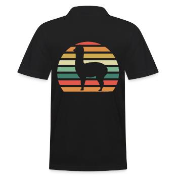 Alpaka - Männer Poloshirt - Schwarz - Hinten - Kai (181cm)