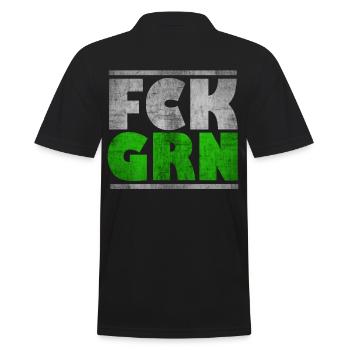 FCK GRN Anti Grün Gegen Grüne Cooles Geschenk - Männer Poloshirt - Schwarz - Hinten - Kai (181cm)