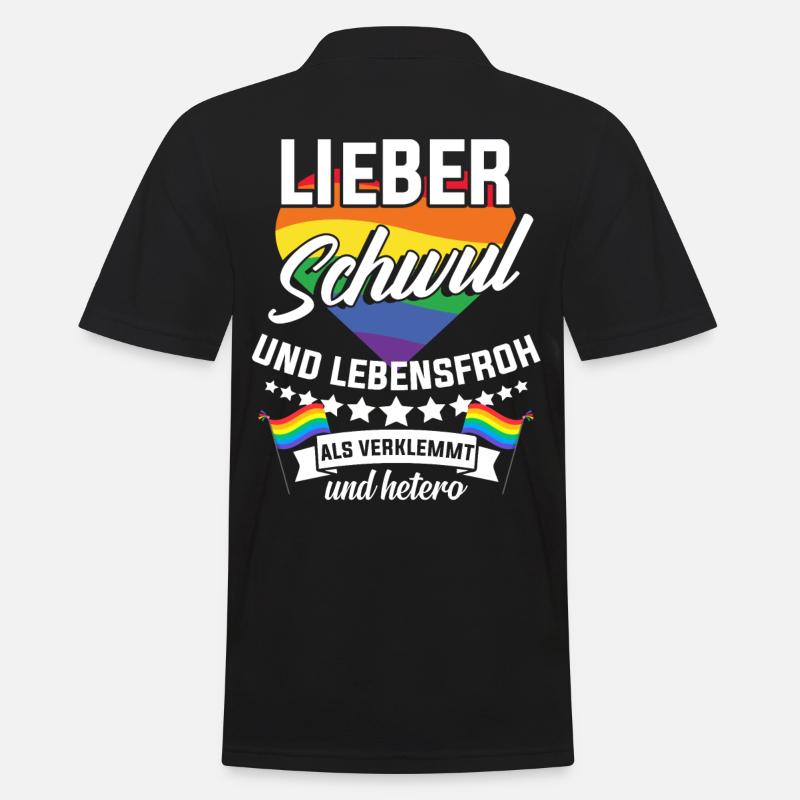 Schwul Lustiger Spruch Geschenk - Männer Poloshirt - Schwarz