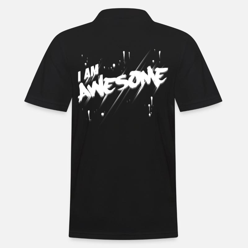 I Am Awsome. - Männer Poloshirt - Schwarz