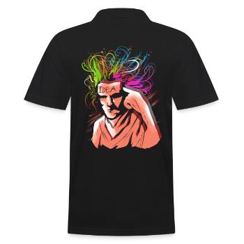Ideen Und Gedanken - Männer Poloshirt - Schwarz - Hinten - Kai (181cm)