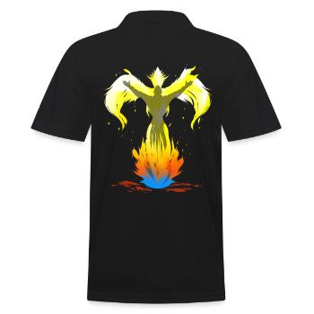 You're like a phoenix. Motivation. - Men's Polo Shirt - black - Back - Kai (181cm)