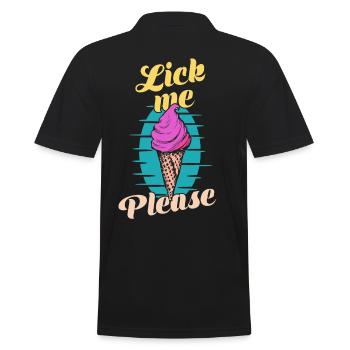 Lèche-moi s’il vous plaît crème glacée d’été - Polo Homme - noir - Dos - Kai (181cm)