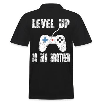 Bruder Level Up - Männer Poloshirt - Schwarz - Hinten - Kai (181cm)