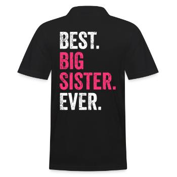 Große Schwester - Männer Poloshirt - Schwarz - Hinten - Kai (181cm)