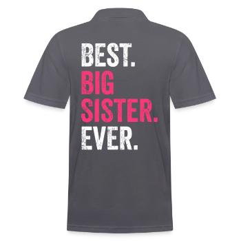 Große Schwester - Männer Poloshirt - Anthrazit - Hinten - Nico (186cm)