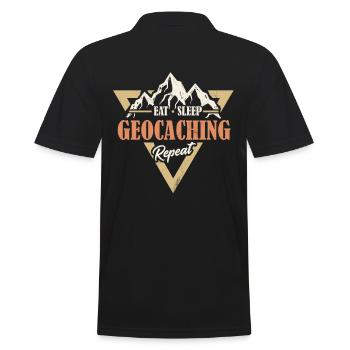 Mangez Sommeil Répétez Géocaching - Polo Homme - noir - Dos - Kai (181cm)