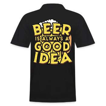 Beer a good idea Booze beer mug - Men's Polo Shirt - black - Back - Kai (181cm)