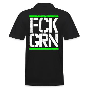 FCK GRN Gegen Grüne Diesel Fahrverbote Anti Grün - Männer Poloshirt - Schwarz - Hinten - Kai (181cm)