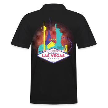 Las Vegas USA Casino Games Evening Gift Shirt - Men's Polo Shirt - black - Back - Kai (181cm)