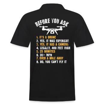 Question drone - Polo Homme - noir - Dos - Kai (181cm)