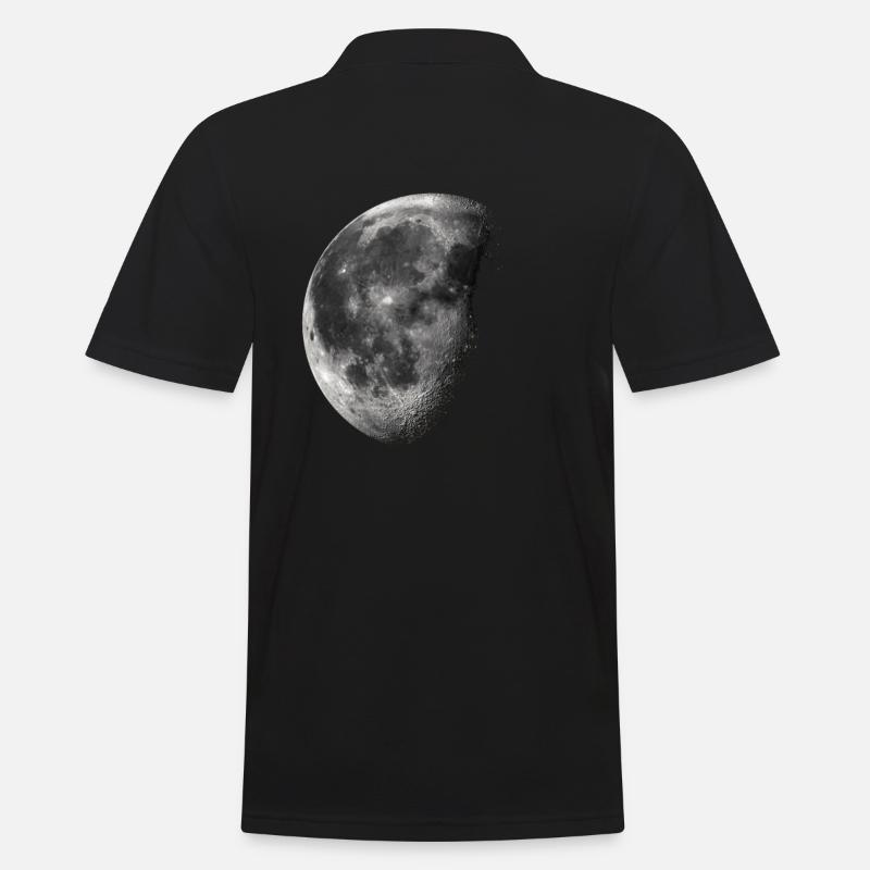 Mond / Halbmond - Männer Poloshirt - Schwarz