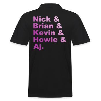 Backstreet - Trough My Heart - Nick, Brian, Aj - Men's Polo Shirt - black - Back - Kai (181cm)