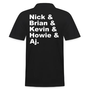 Backstreet - Trough My Heart - Nick, Brian, Aj - Men's Polo Shirt - black - Back - Kai (181cm)