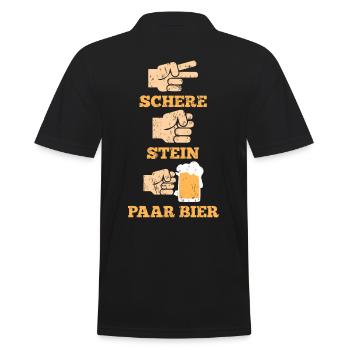 Bier Lustiger Spruch - Männer Poloshirt - Schwarz - Hinten - Kai (181cm)