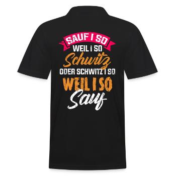 Bier Lustiger Spruch Geschenk - Männer Poloshirt - Schwarz - Hinten - Kai (181cm)