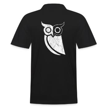 Owl owl - Men's Polo Shirt - black - Back - Kai (181cm)