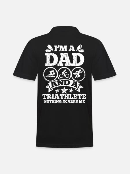 Triathlon dad father - Men's Polo Shirt - black