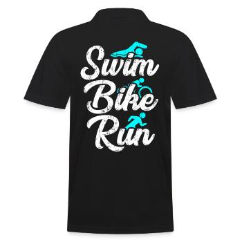 Triathlon Marathon - Men's Polo Shirt - black - Back - Kai (181cm)