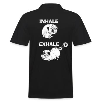 Mops Yoga - Männer Poloshirt - Schwarz - Hinten - Kai (181cm)