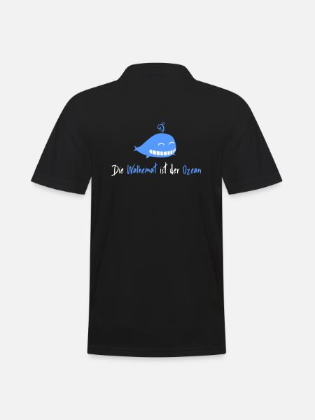 Die Walheimat ist der Ozean - Männer Poloshirt - Schwarz