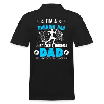Running Sprinting Run Jogging Sport Daddy Gift - Men's Polo Shirt - black - Back - Kai (181cm)