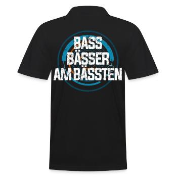 Musikinstrument Bass - Männer Poloshirt - Schwarz - Hinten - Kai (181cm)