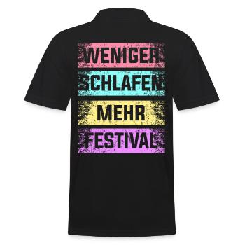 Festival Schlafen Feiern Party Sommer Geschenk - Männer Poloshirt - Schwarz - Hinten - Kai (181cm)