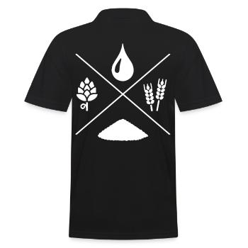 Bier Trinken Alkohol Hopfen Brauerei Geschenk - Männer Poloshirt - Schwarz - Hinten - Kai (181cm)