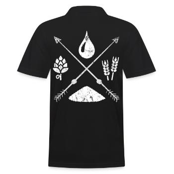 Beer pleasure hops alcohol gift idea - Men's Polo Shirt - black - Back - Kai (181cm)