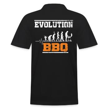 Evolution Grillen Herzschlag - Männer Poloshirt - Schwarz - Hinten - Kai (181cm)