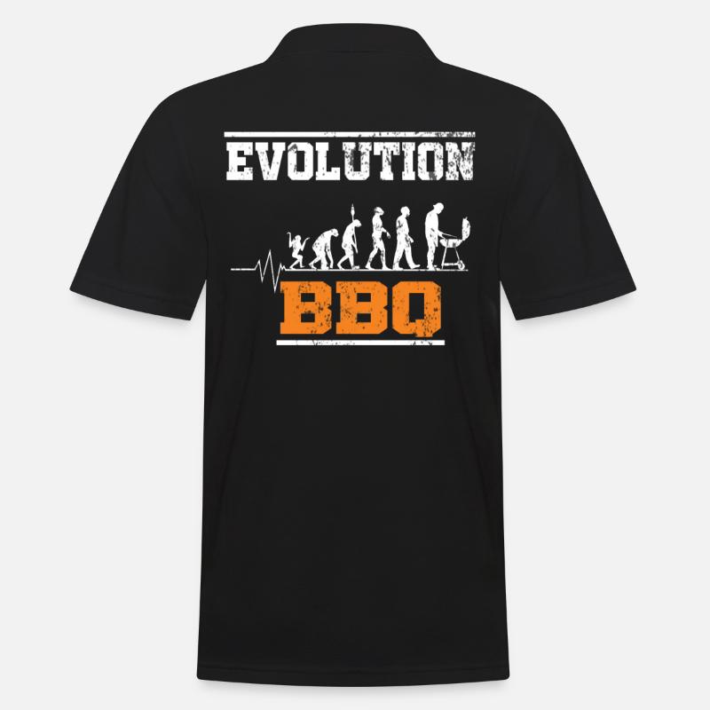 Evolution Grillen Herzschlag - Männer Poloshirt - Schwarz