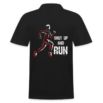Cadeau de motivation ou de jogging cool pour Shut Up And Run - Polo Homme - noir - Dos - Kai (181cm)