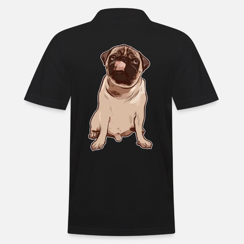 Mops - Männer Poloshirt - Schwarz