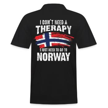 Cadeau de voyage de vacances de thérapie de pays de Norvège - Polo Homme - noir - Dos - Kai (181cm)