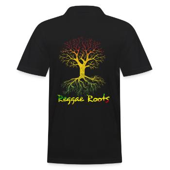 Reggae roots - Men's Polo Shirt - black - Back - Kai (181cm)
