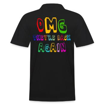 OMG They're Back Again, Backstreet Trough My Heart - Men's Polo Shirt - black - Back - Kai (181cm)