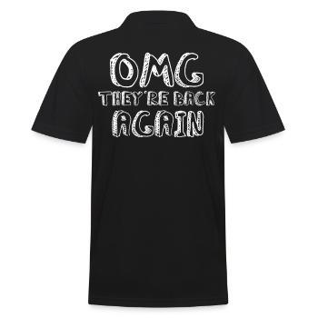 OMG They're Back Again, Backstreet Trough My Heart - Men's Polo Shirt - black - Back - Kai (181cm)