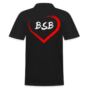 Hinterstraße in meinem Herz - Männer Poloshirt - Schwarz - Hinten - Kai (181cm)