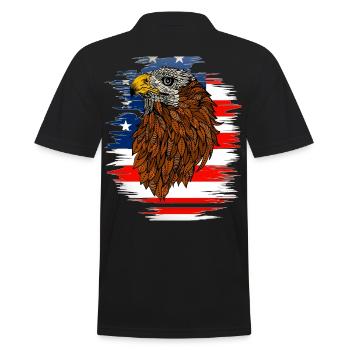 Aigle, drapeau, usa, liberté, indépendance - Polo Homme - noir - Dos - Kai (181cm)