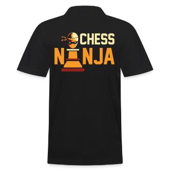 Cooles Schach Ninja Schach-Liebhabergeschenk - Männer Poloshirt - Schwarz - Hinten - Kai (181cm)