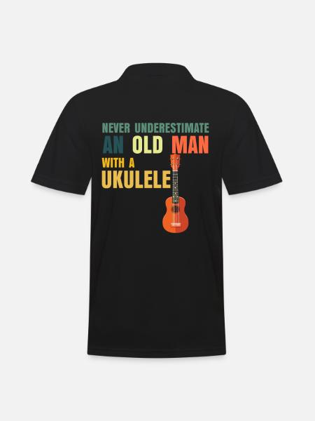 Ukulele daddy grandpa - Men's Polo Shirt - black