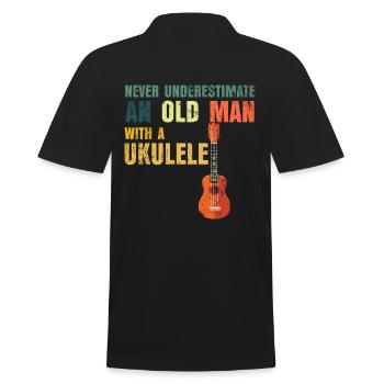 Ukulele vieux papa papa cadeau - Polo Homme - noir - Dos - Kai (181cm)