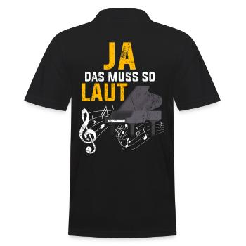 Piano Classical Music Jazz Musician Gift - Men's Polo Shirt - black - Back - Kai (181cm)