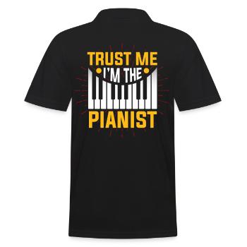 Klavier Pianist - Männer Poloshirt - Schwarz - Hinten - Kai (181cm)
