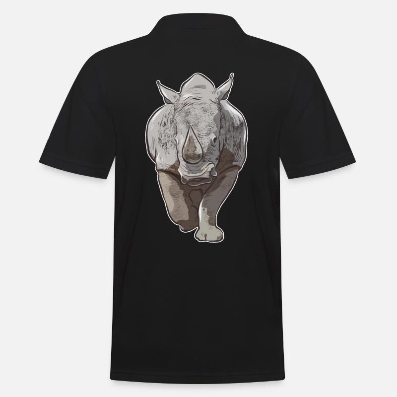 Nashorn Rhino - Männer Poloshirt - Schwarz