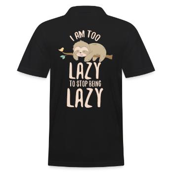 Drôle Trop paresseux pour cesser d'être paresseux Zoologistes cadeau - Polo Homme - noir - Dos - Kai (181cm)