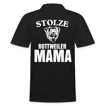 Rottweiler Mama - Männer Poloshirt - Schwarz - Hinten - Kai (181cm)