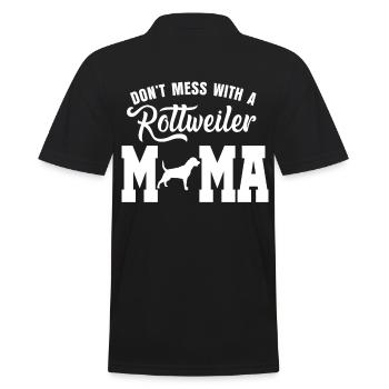 Rottweiler Hund Mama Haustier Geschenk - Männer Poloshirt - Schwarz - Hinten - Kai (181cm)
