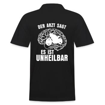 Motorrad Zweirad - Männer Poloshirt - Schwarz - Hinten - Kai (181cm)